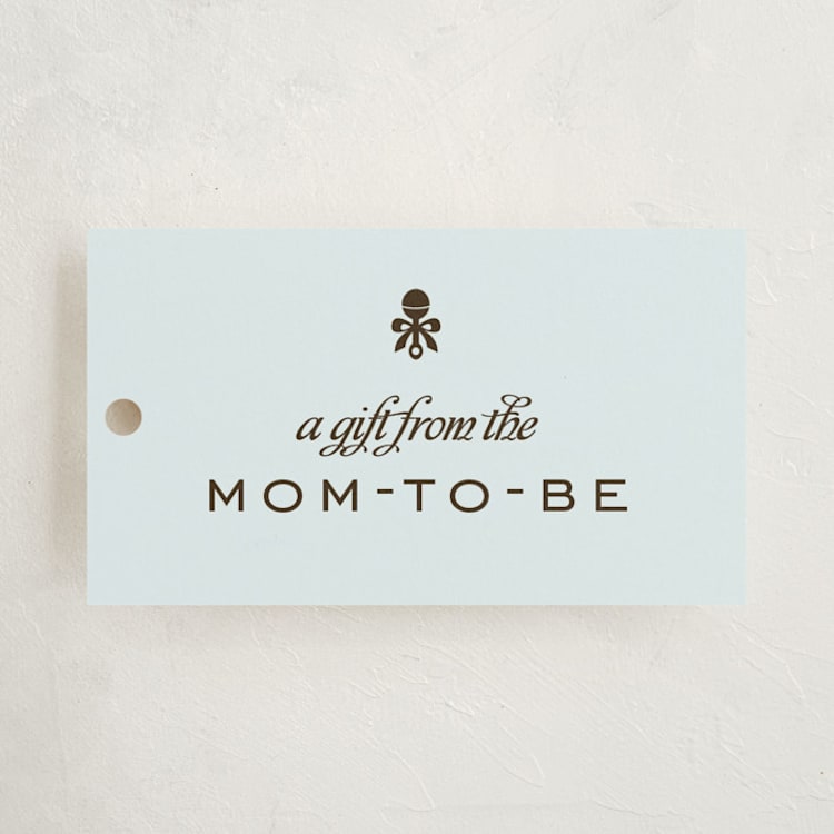 "Petite Rattle" - Gift Tags in Cornflower by Robin Ott - Front