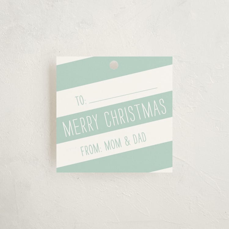 "Santa's Wrap" - Gift Tags in Frost by Sarah Brown - Front