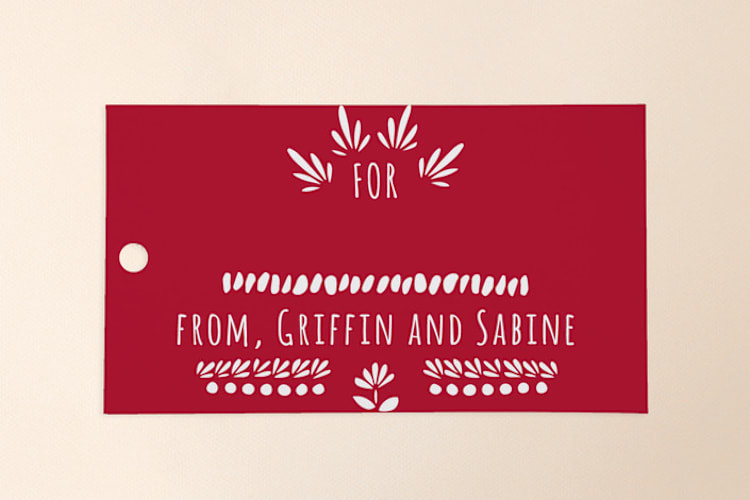"Birds And Flowers" - Gift Tags in Cardinal by Leanne Friedberg - Front