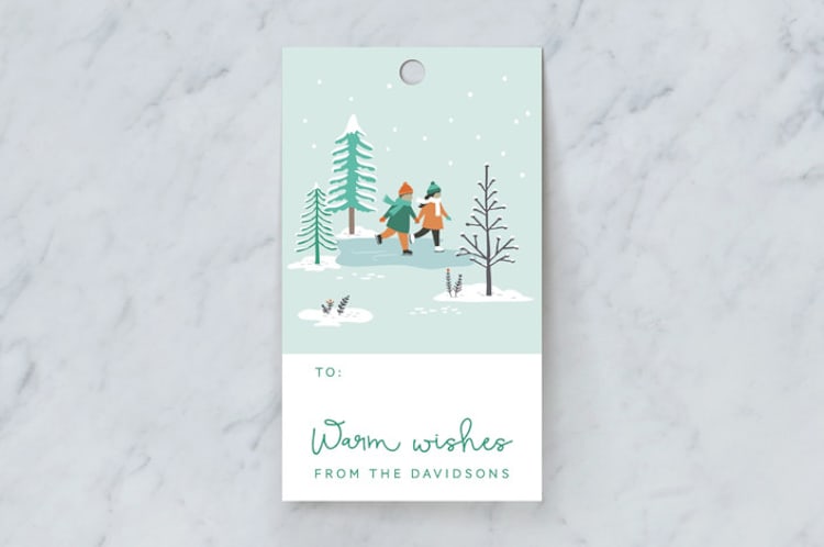"WinterLand" - Gift Tags in Aqua by Sharon O. - Front