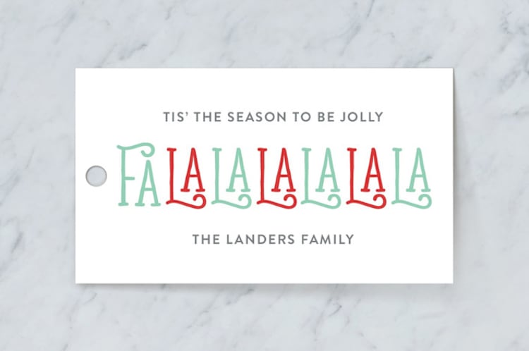 "Falalalalalala" - Gift Tags in Frost by Dennis Smith - Front