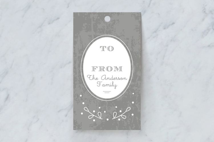 "Perfect Gift" - Gift Tags in Charcoal by Tatiana Nogueiras - Front