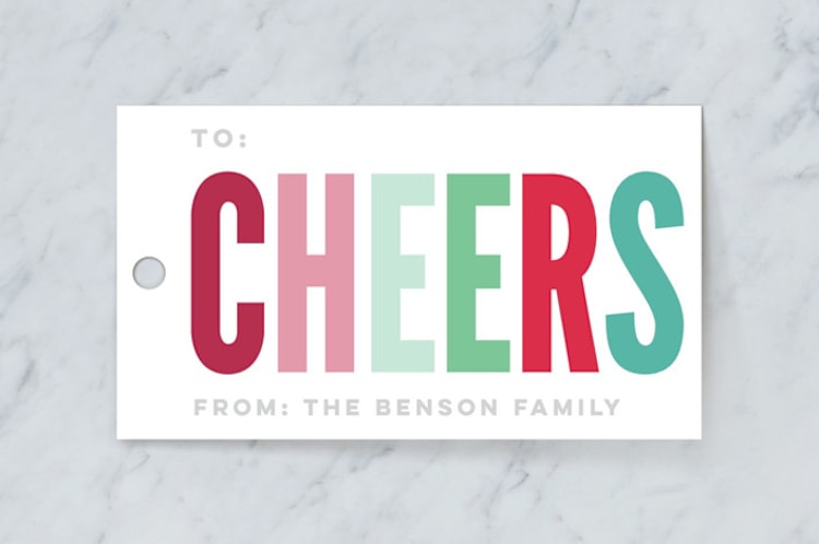 "Happy Lettering" - Gift Tags in Fruit Punch by Jessie Steury - Front