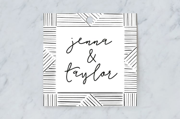 "line doodle photo frames" - Gift Tags in Onyx by Leanne Friedberg - Front