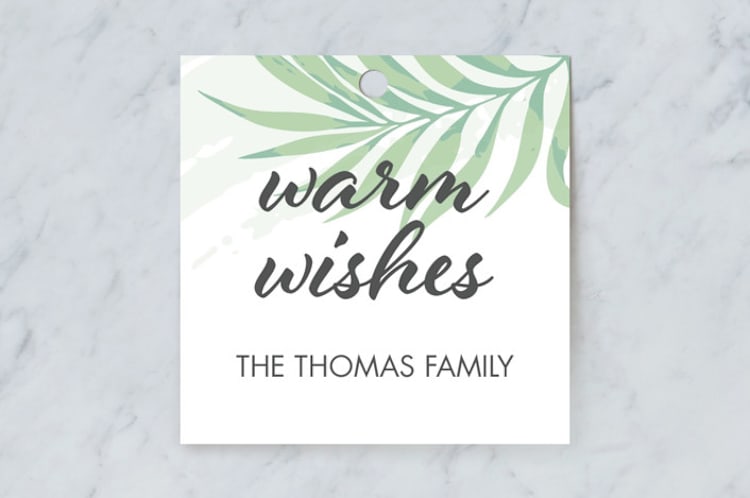 "Tropical Print" - Gift Tags in Seafoam by Lauren Hughes - Front