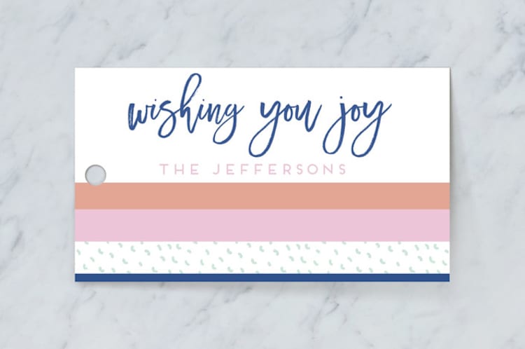 "Stripes and Sprinkles" - Gift Tags in Azure by Ilze Lucero - Front