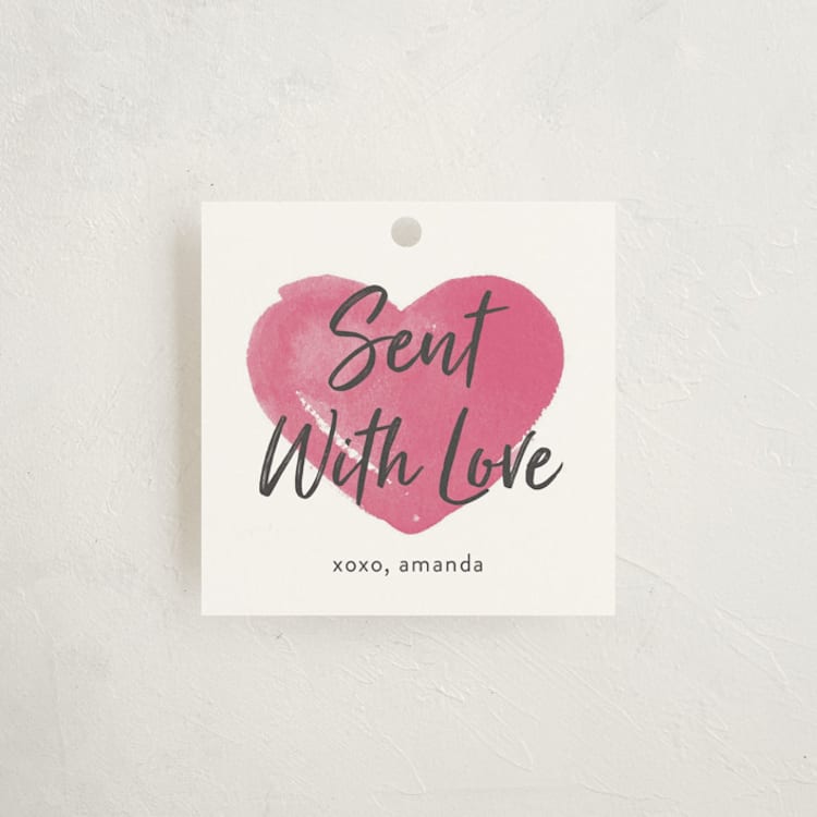 "Heartfully Painted" - Gift Tags in Berry by Liz Conley - Front
