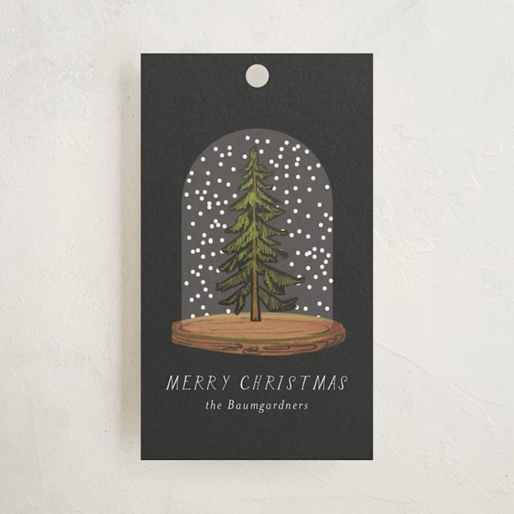 "Winter Night" - Gift Tags in Coal by Baumbirdy - Front