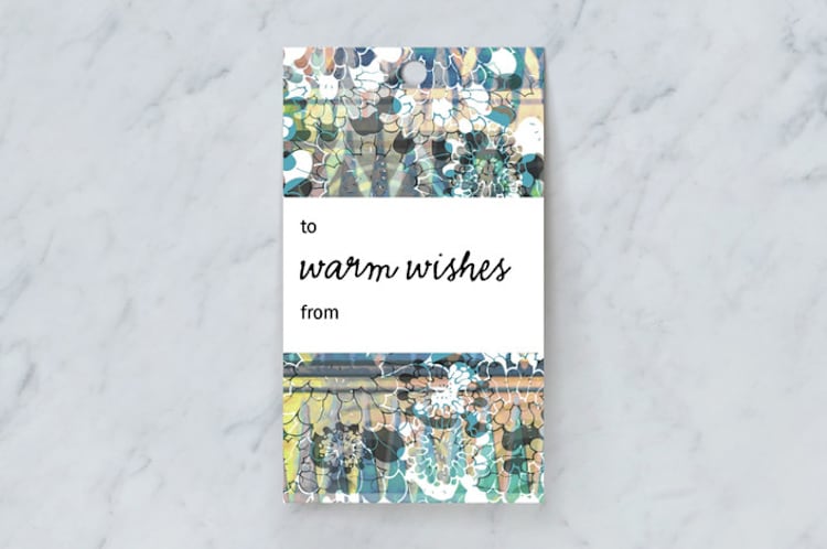 "Winter colourful sweater" - Gift Tags in Navy by Oana Prints - Front