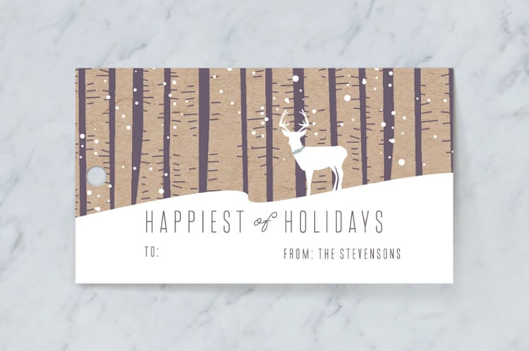 "BIRCH" - Gift Tags in Plum by Bethany Anderson - Front