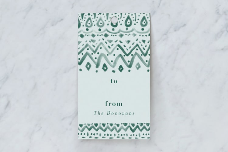 "Sweater pattern" - Gift Tags in Mint by Susanne Kasielke - Front