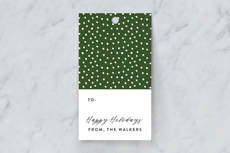 "Gilded Dots" - Gift Tags in Evergreen by Roxy Cervantes - Front