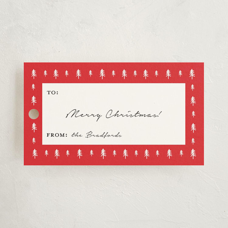 "Tree Grid" - Gift Tags in Holly by Annie Shapiro - Front