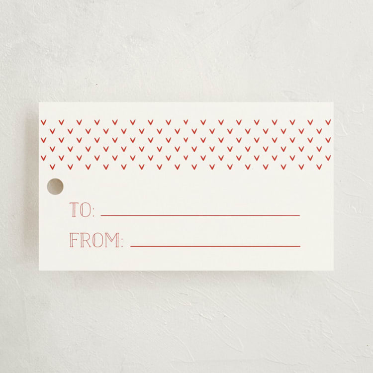 "Fair Isle Festive" - Gift Tags in Crimson by Meagan Christensen - Front