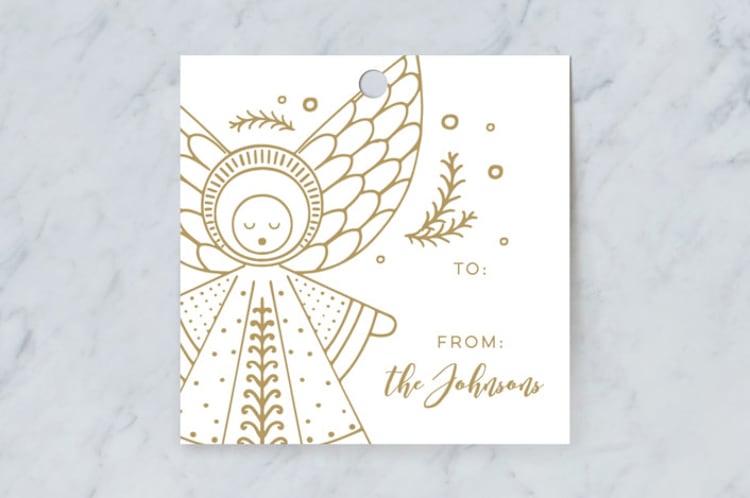 "Country Nativity" - Gift Tags in Golden by Dawn Jasper - Front