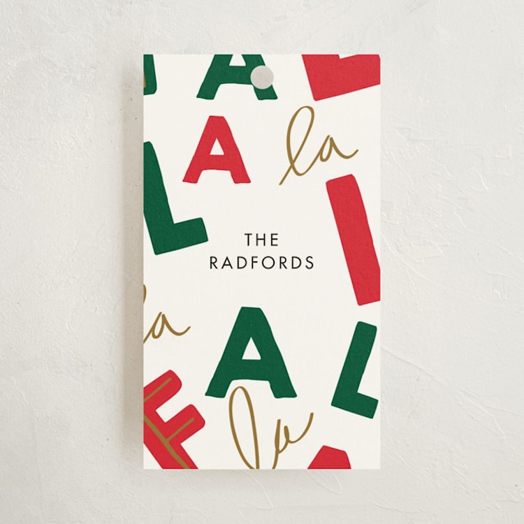 "Fa La Llama" - Gift Tags in Snow by Baumbirdy - Front
