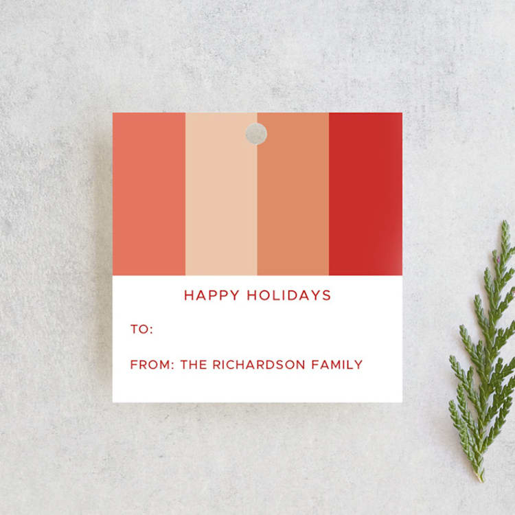 "Candy Stripes" - Gift Tags in Cranberry by Angel Walker - Front