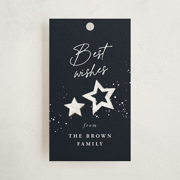 "Evergreen branch" - Gift Tags in Blueberry by Anastasia Makarova - Front
