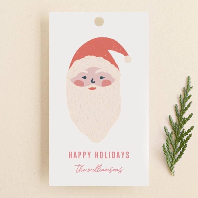 "Holiday Icons" - Gift Tags in Cream by Rebecca Humphreys - Front