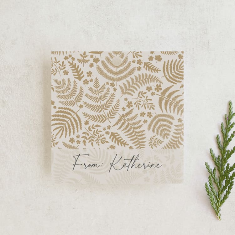"gold ferns" - Gift Tags in Gilded by Mercedes - Front