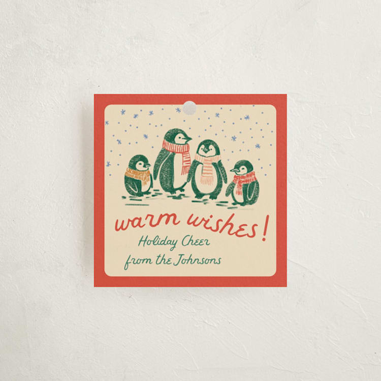 "Warm Wishes" - Gift Tags in Poinsettia by Jenna Holcomb - Front