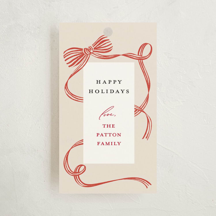 "Neddy" - Gift Tags in Holly Berry by Carrie ONeal - Front