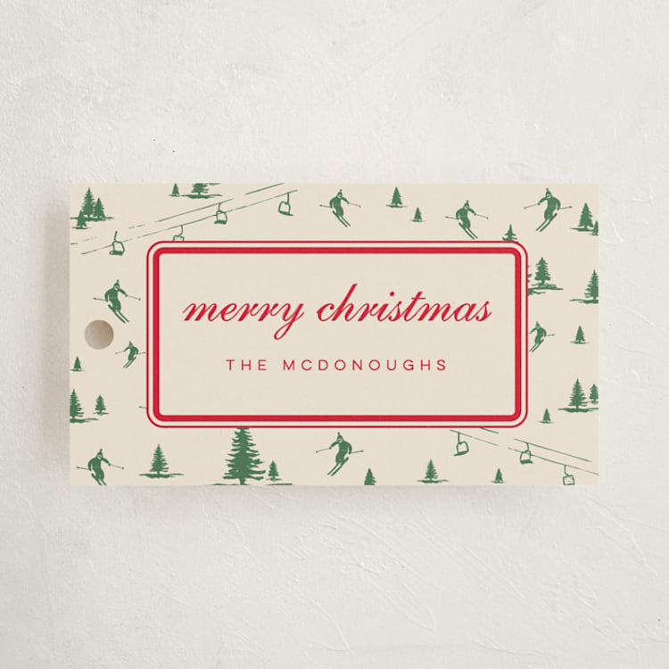 "Ski Time" - Gift Tags in Sage by Jen Ramsey - Front