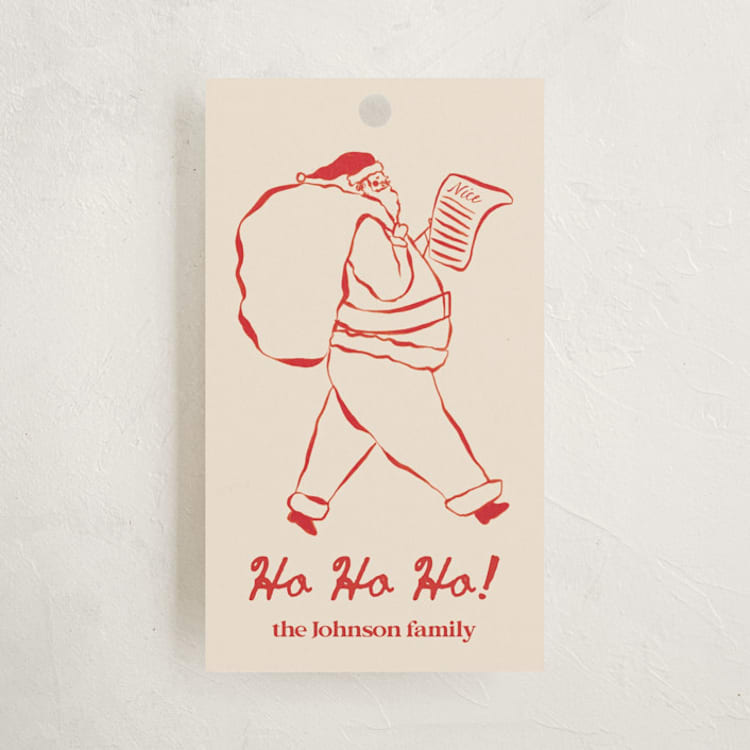 "If Santa Asks" - Gift Tags in Reindeer Nose by Sierra Lee - Front