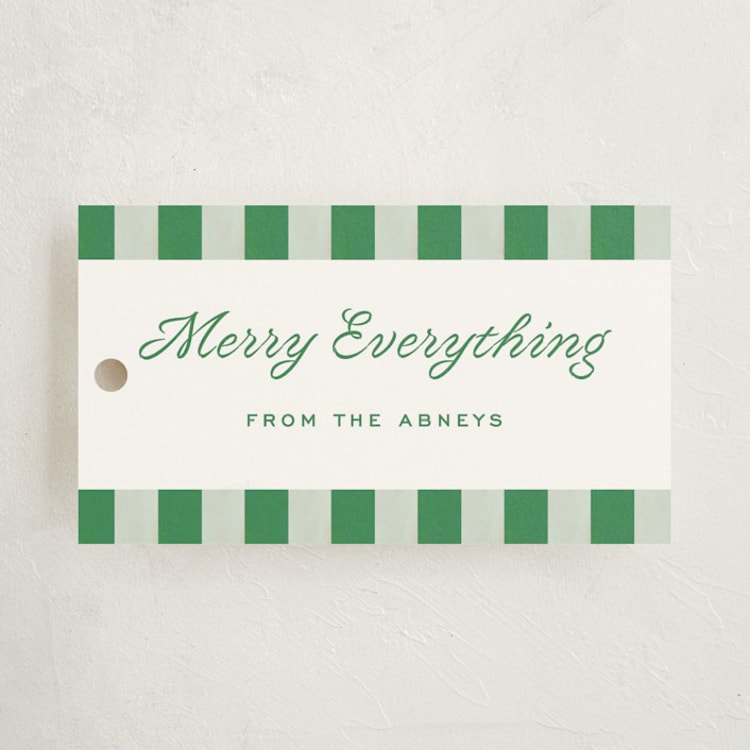 "cabana check" - Gift Tags in Sage by Sara Hicks Malone - Front