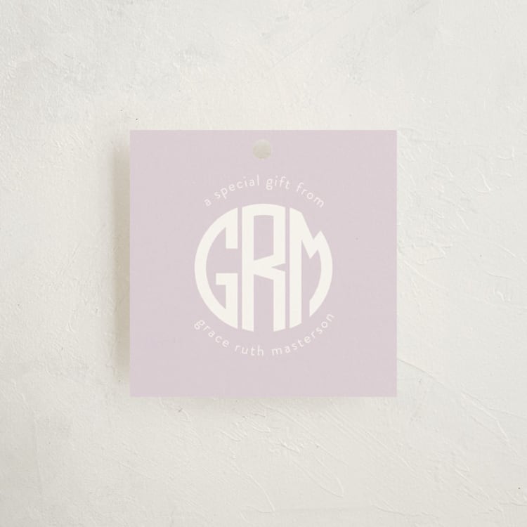 "Roundel" - Gift Tags in Lavender by Jelena Vuletic - Front