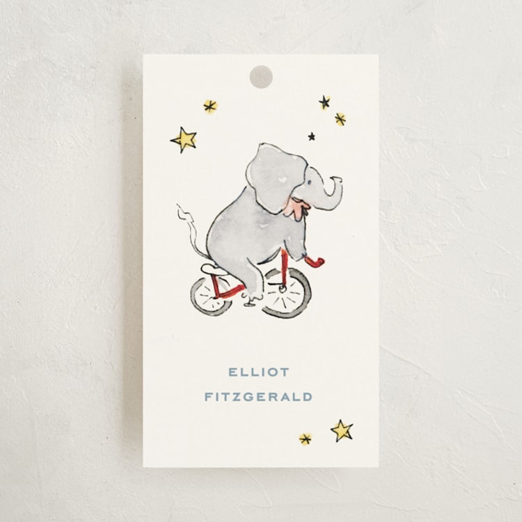 "Circus" - Gift Tags in Sky by Pati Cascino - Front
