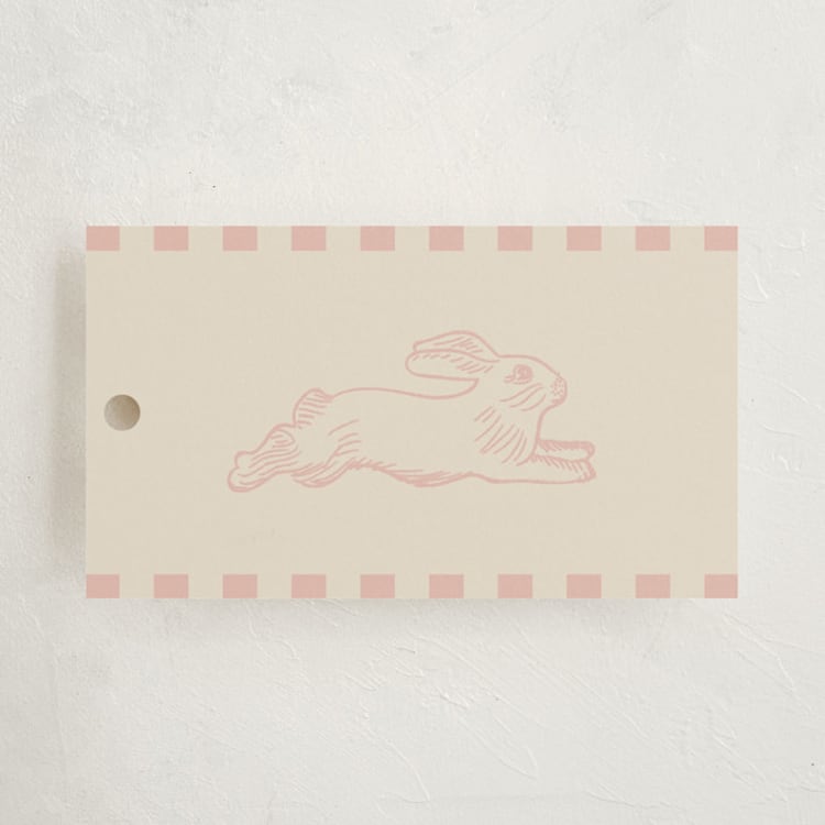 "Flying Bunny" - Gift Tags in Petal by Zani van Zyl - Front
