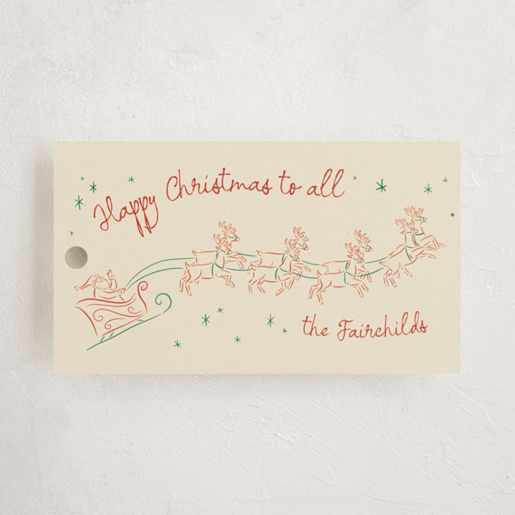 "And to all a good night" - Gift Tags in Holly by Jamie Alexander - Front