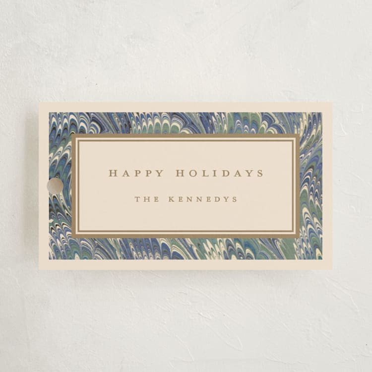 "Marbled" - Gift Tags in Blue Spruce by Jenna Holcomb - Front