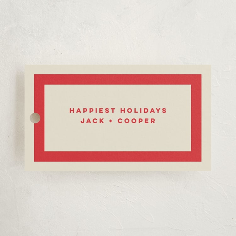 "Cooper" - Gift Tags in Santa Suit by Kristie Kern - Front