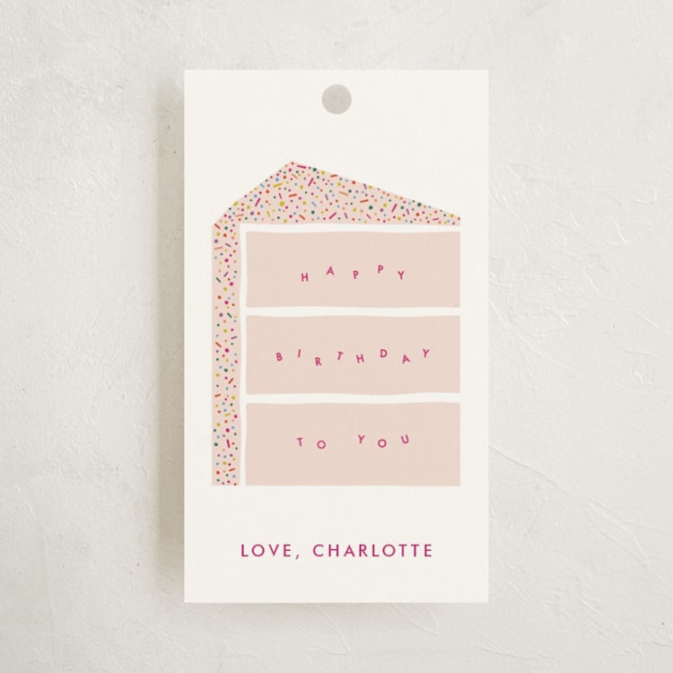 "three layer cake" - Gift Tags in Blush by Ellen Schlegelmilch - Front