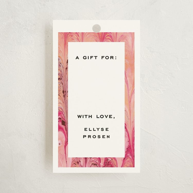 "Marble" - Gift Tags in Sherbet by Olivia Kanaley Inman - Front