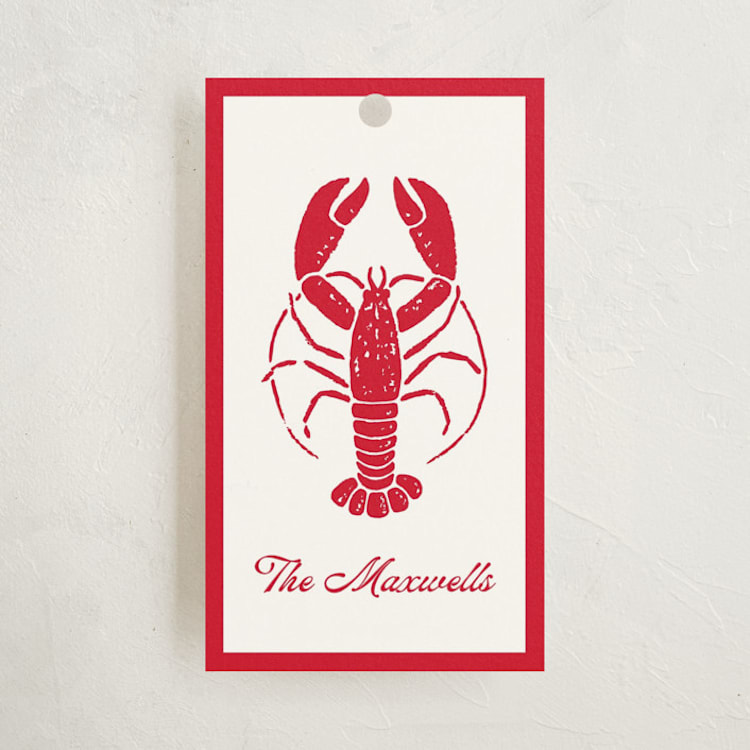 "lobster" - Gift Tags in Peppermint by Pippa Shaw - Front