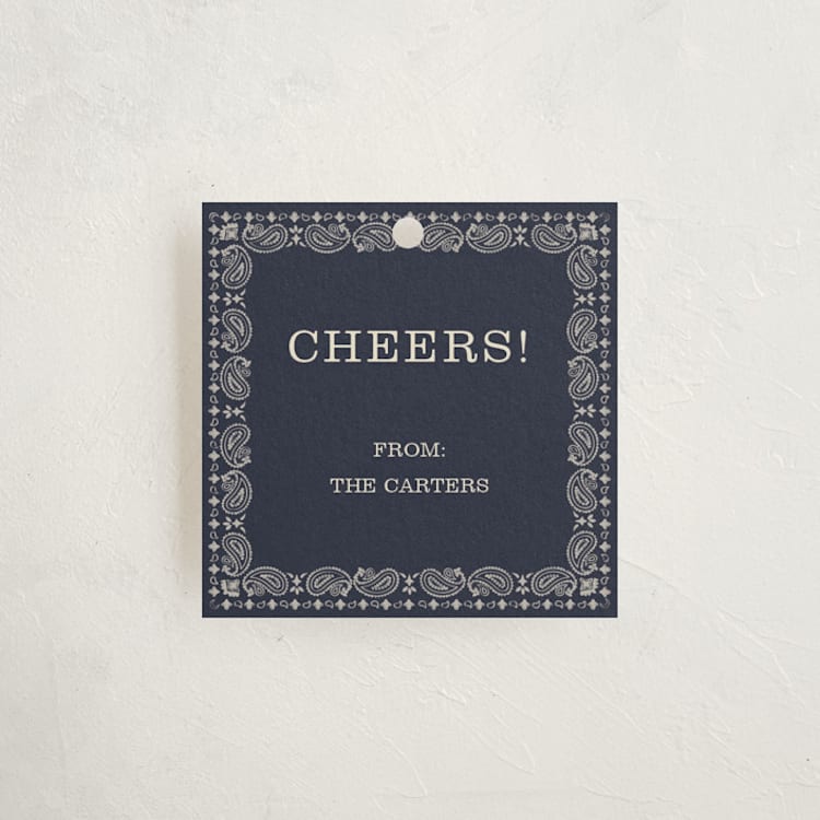 "Bandana" - Gift Tags in Navy by Minted - Front