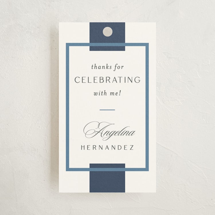 "Preppy Frame" - Gift Tags in Navy by Owl and Toad - Front