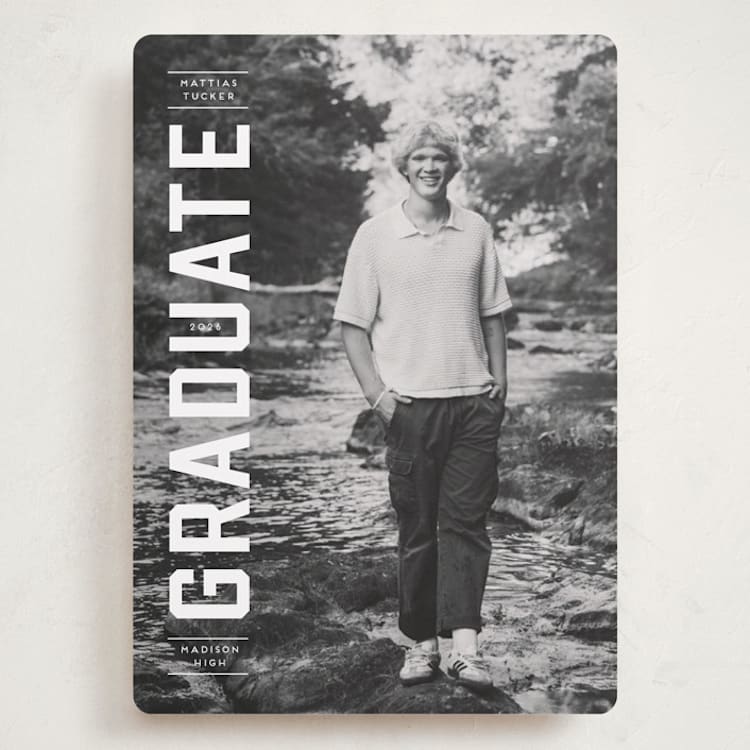 "Upward" - Graduation Announcements in Alabaster by Erica Krystek - Front