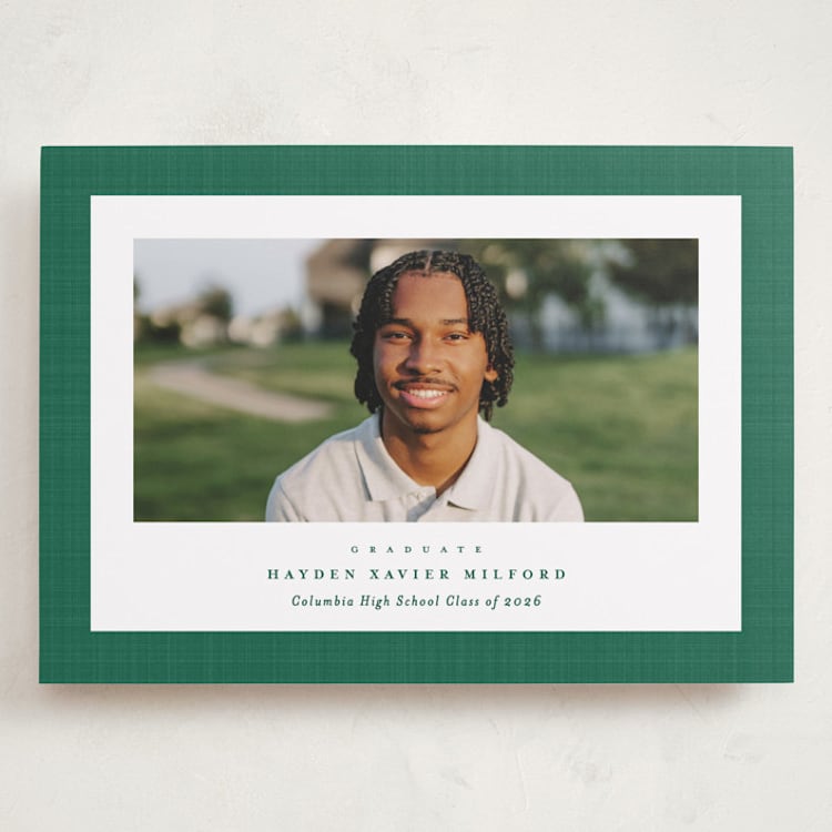 "Linen frame" - Graduation Announcements in Shamrock by Lea Delaveris - Front