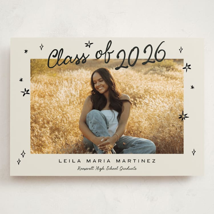 "For the Stars" - Graduation Announcements in Cream by Ani Somi - Front