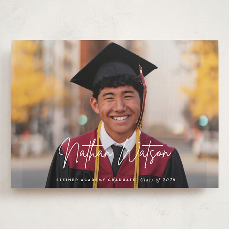 "Signed" - Graduation Announcements in Pearl by Sara Hicks Malone - Front