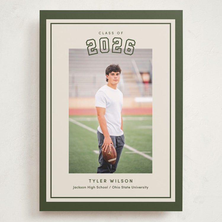 "Varsity Year" - Graduation Announcements in Forest by Megan Cash - Front
