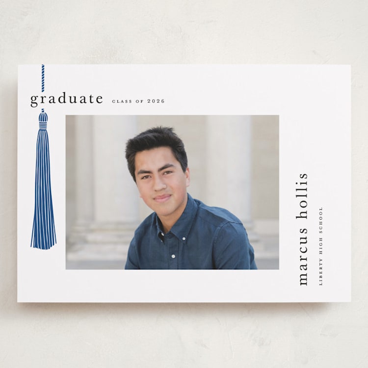"Tassled" - Graduation Announcements in Cobalt by Ashlee Townsend - Front