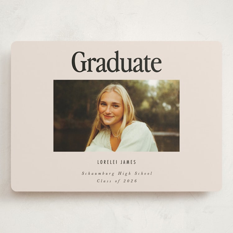 "Persistence" - Graduation Announcements in Cream by Nazia Hyder - Front