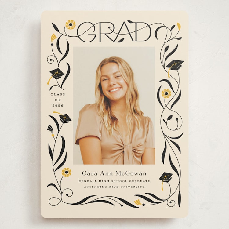 "Grad Florals" - Graduation Announcements in Cream by Morgan Ramberg - Front