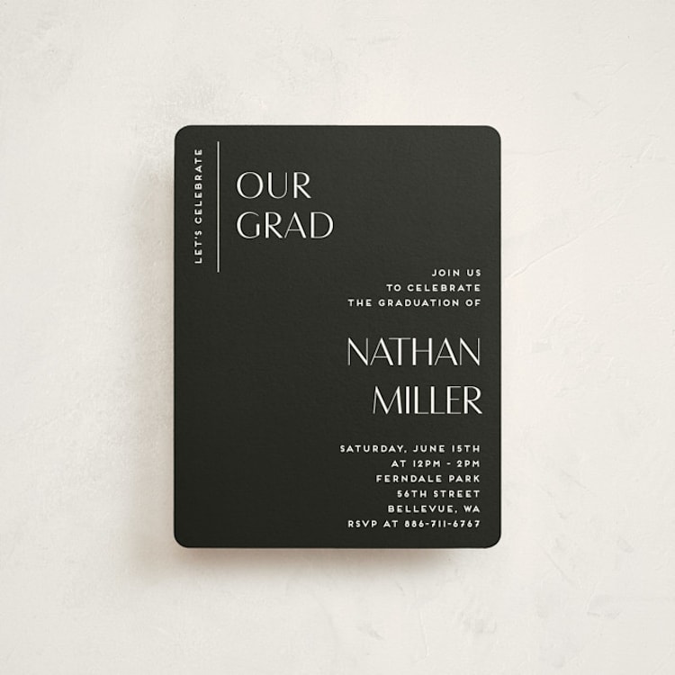 "Editorial Modern" - Graduation Insert Cards in Chalk by Anupama - Front