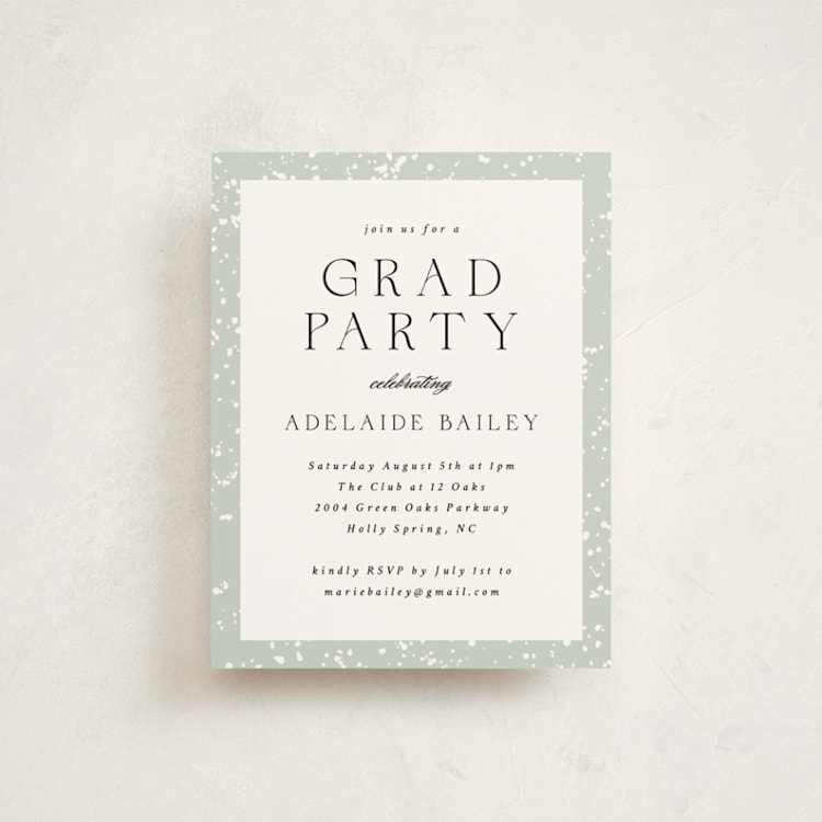 "Graceful" - Graduation Insert Cards in Cotton by Emily Sabol Goss - Front